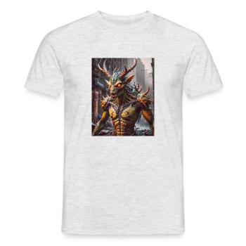 mutant monster half men half insect dark horror - Men's T-Shirt - heather grey - Front - AI Model Male 178 dark (178cm)
