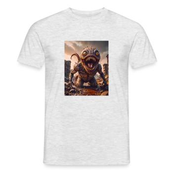 mutant monster half men half insect dark horror - Men's T-Shirt - heather grey - Front - AI Model Male 178 dark (178cm)