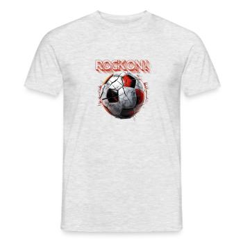 Fussball - rock on ! - Männer T-Shirt - Grau meliert - Vorne - AI Model Male 178 dark (178cm)