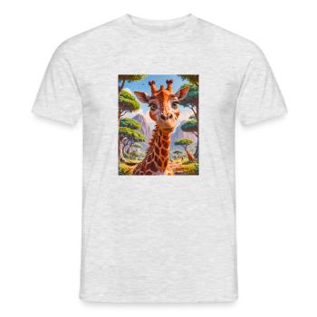 Animaux africains super mignons – Girafe - T-shirt homme - gris chiné - Devant - AI Model Male 178 dark (178cm)