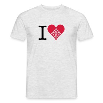 I love Occitan 2C - Men's T-Shirt - heather grey - Front - AI Model Male 178 dark (178cm)