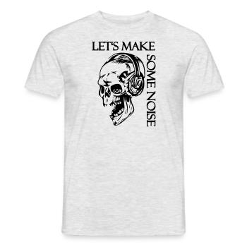 Skull with headphones - Men's T-Shirt - heather grey - Front - AI Model Male 178 dark (178cm)