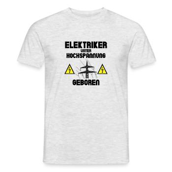 Les électriciens sont nés sous haute tension - T-shirt homme - gris chiné - Devant - AI Model Male 178 dark (178cm)