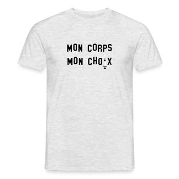 Mon Corps, mon choix ! - T-shirt homme - gris chiné - Devant - AI Model Male 178 dark (178cm)