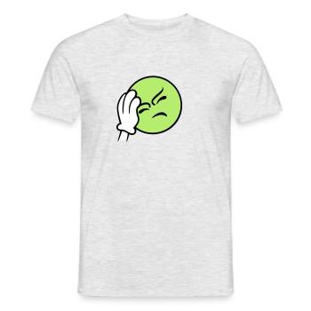 Emoticon Frustration / facepalm emoji (3c) - Männer T-Shirt - Grau meliert - Vorne - AI Model Male 178 dark (178cm)