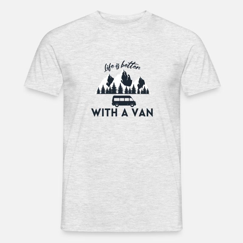 Life is better with a van - Van life - Männer T-Shirt - Grau meliert