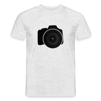 camera - Men's T-Shirt - heather grey - Front - AI Model Male 178 dark (178cm)