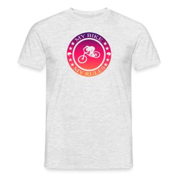 Biker Downhill Geschenk - Männer T-Shirt - Grau meliert - Vorne - AI Model Male 178 dark (178cm)