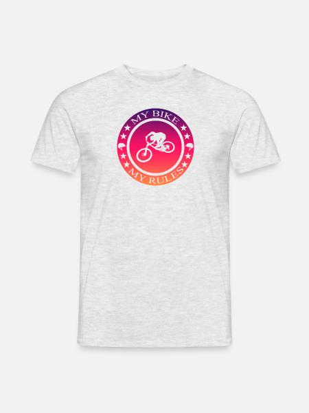 Biker Downhill Geschenk - Männer T-Shirt - Grau meliert