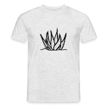 Aloe vera agave cactus drawing - Men's T-Shirt - heather grey - Front - AI Model Male 178 dark (178cm)
