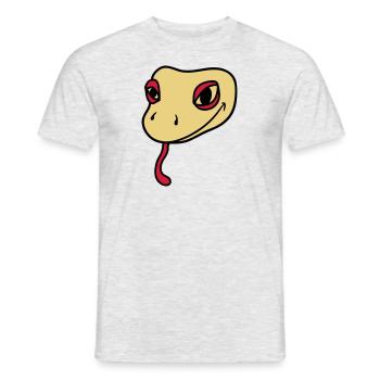 tête de gecko lézard reptile de serpent réel - T-shirt homme - gris chiné - Devant - AI Model Male 178 dark (178cm)