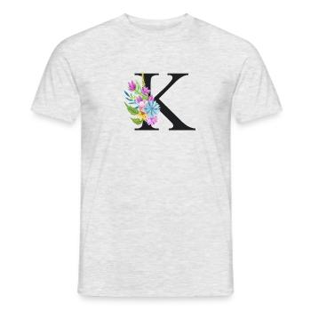 K Buchstabe Schwarz - Männer T-Shirt - Grau meliert - Vorne - AI Model Male 178 dark (178cm)