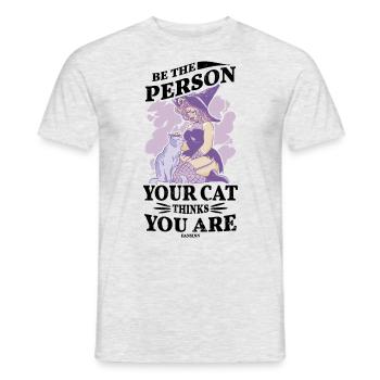 beste Katzenmama Katzendame Katzenbesitzer Geschen - Männer T-Shirt - Grau meliert - Vorne - AI Model Male 178 dark (178cm)