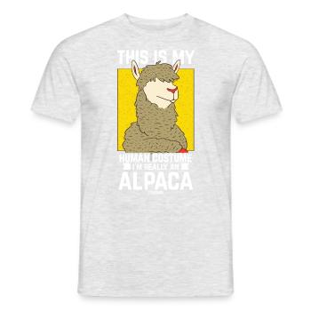 C’est mon costume humain Je suis vraiment un alpaga - T-shirt homme - gris chiné - Devant - AI Model Male 178 dark (178cm)