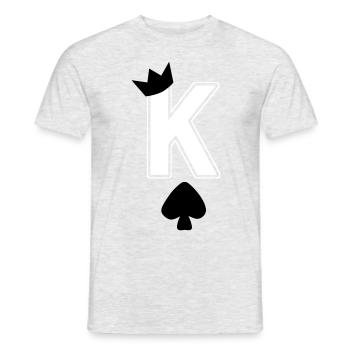 Herz König K King Krone Pik Karte - Männer T-Shirt - Grau meliert - Vorne - AI Model Male 178 dark (178cm)