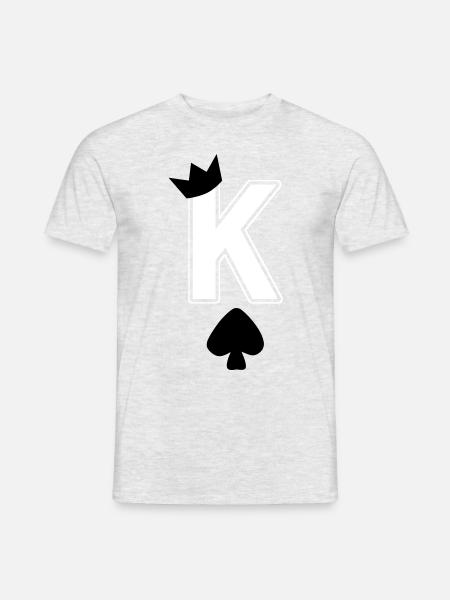 Heart King K King Crown Spade Card - Men's T-Shirt - heather grey