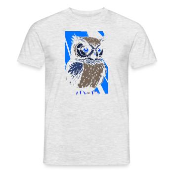 Nacht Wald Tier Eule Artsy Bird Wildlife - Männer T-Shirt - Grau meliert - Vorne - AI Model Male 178 dark (178cm)