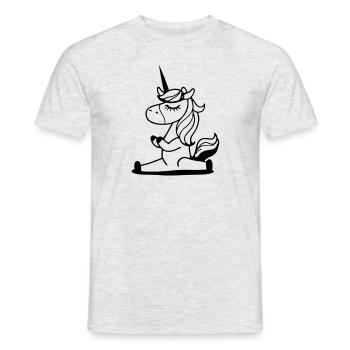 Unicorn Yoga Funny Yoga Teacher Gift Idea - Men's T-Shirt - heather grey - Front - AI Model Male 178 dark (178cm)