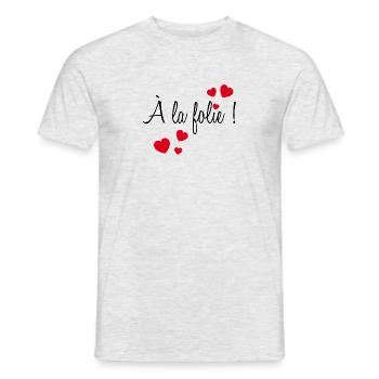 A la folie ! - T-shirt homme - gris chiné - Devant - AI Model Male 178 dark (178cm)