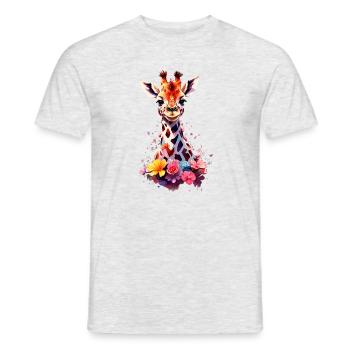 Giraffe V1 24 04 - Männer T-Shirt - Grau meliert - Vorne - AI Model Male 178 dark (178cm)