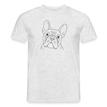 Französische Bulldogge - Männer T-Shirt - Grau meliert - Vorne - AI Model Male 178 dark (178cm)