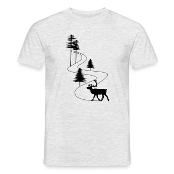 Skandinavien Straße Rentier - Männer T-Shirt - Grau meliert - Vorne - AI Model Male 178 dark (178cm)