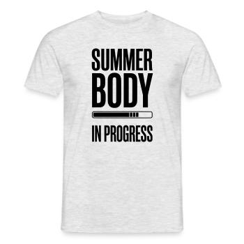 Summer Body In Progress - Motivational Gym Quote - Men's T-Shirt - heather grey - Front - AI Model Male 178 dark (178cm)