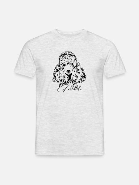 PUDEL Kleinpudel Zwergpudel Hundeportrait Wilsigns - Männer T-Shirt - Grau meliert