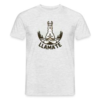 Lama méditant LLamate - T-shirt homme - gris chiné - Devant - AI Model Male 178 dark (178cm)