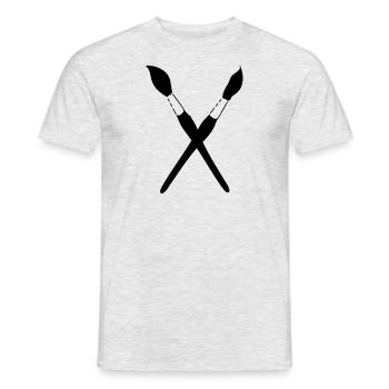 pinceaux - T-shirt homme - gris chiné - Devant - AI Model Male 178 dark (178cm)
