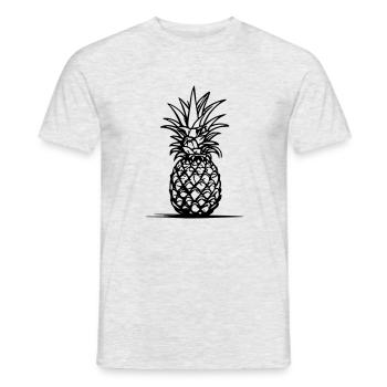 Ananas Umriss – Minimalistisches Frucht Design - Männer T-Shirt - Grau meliert - Vorne - AI Model Male 178 dark (178cm)