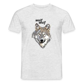 Wolf - Men's T-Shirt - heather grey - Front - AI Model Male 178 dark (178cm)