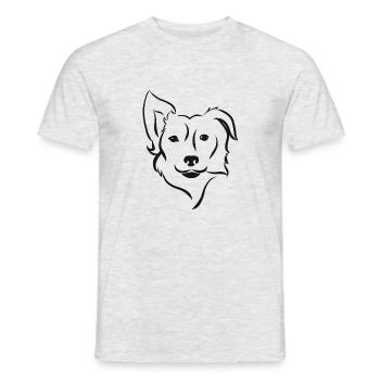 Border collie silhouette - Men's T-Shirt - heather grey - Front - AI Model Male 178 dark (178cm)