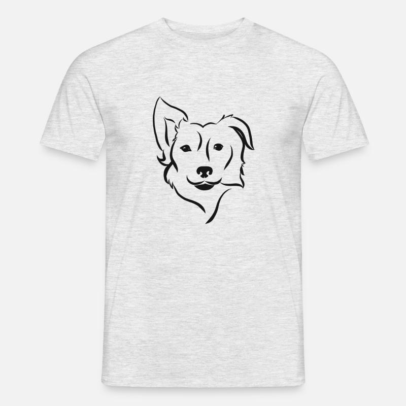 Border Collie Silhouette - Männer T-Shirt - Grau meliert
