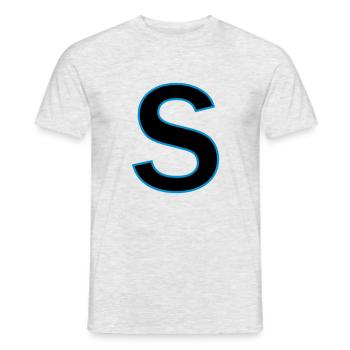 le vecteur lettre de - T-shirt homme - gris chiné - Devant - AI Model Male 178 dark (178cm)