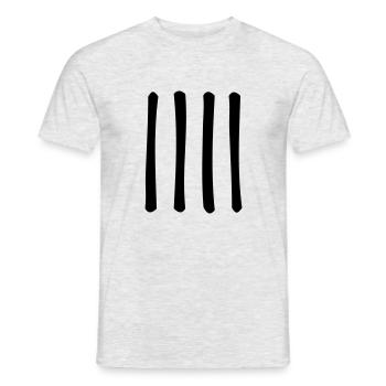 Vier - Männer T-Shirt - Grau meliert - Vorne - AI Model Male 178 dark (178cm)