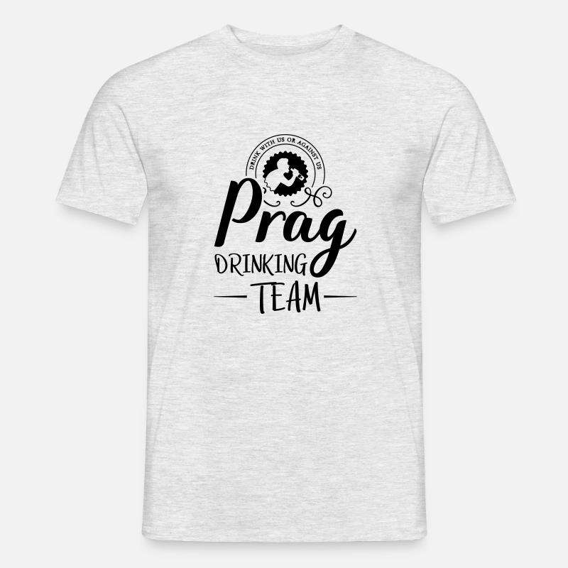 prag drinking team design - Männer T-Shirt - Grau meliert