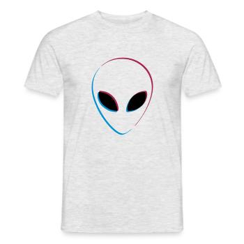 3D Effekt Alien - Männer T-Shirt - Grau meliert - Vorne - AI Model Male 178 dark (178cm)