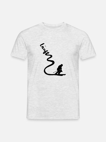 Skifahren läuft - Männer T-Shirt - Grau meliert