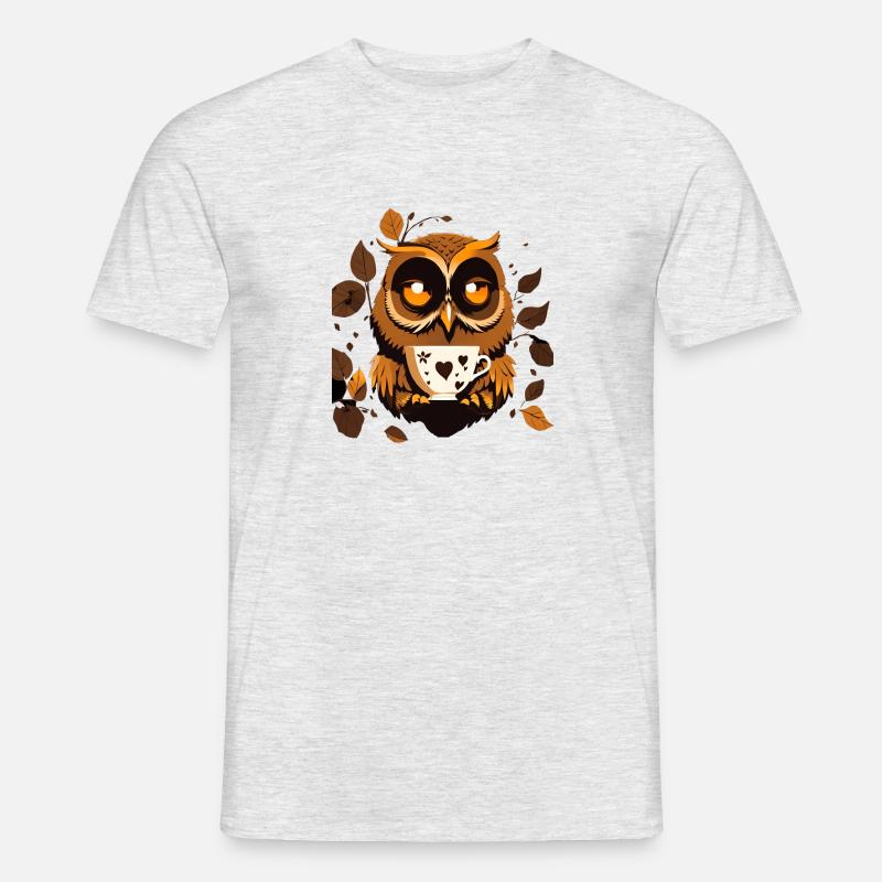 KaffeeEule - Männer T-Shirt - Grau meliert