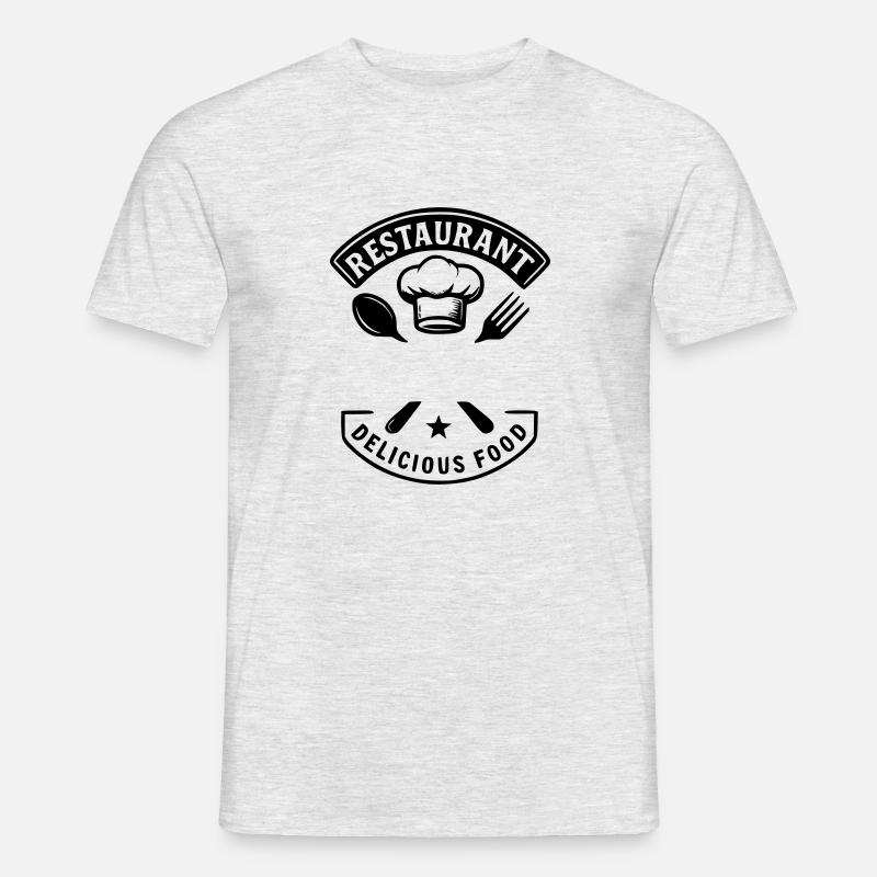 Restaurant leckeres Essen - NAME - Männer T-Shirt - Grau meliert