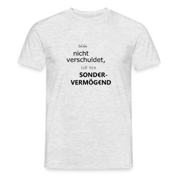 Sondervermögend statt Schulden - Männer T-Shirt - Grau meliert - Vorne - AI Model Male 178 dark (178cm)