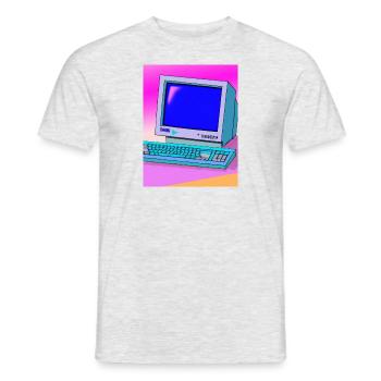 Conception d’ordinateur propre des années 90 - AI Art - T-shirt homme - gris chiné - Devant - AI Model Male 178 dark (178cm)