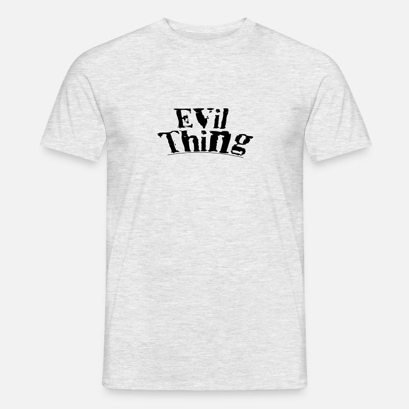Evil thing - Männer T-Shirt - Grau meliert