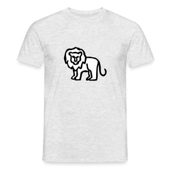 Der Löwe - Männer T-Shirt - Grau meliert - Vorne - AI Model Male 178 dark (178cm)