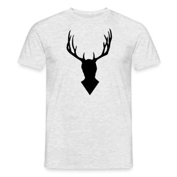 Hannibal - Deer head - T-shirt homme - gris chiné - Devant - AI Model Male 178 dark (178cm)
