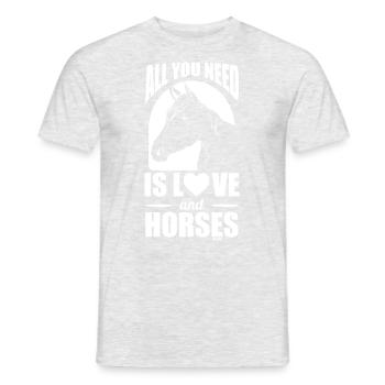 Love and Horses Girls Children Gift - Men's T-Shirt - heather grey - Front - AI Model Male 178 dark (178cm)