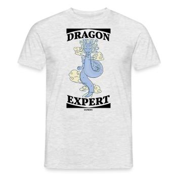 Dragon Expert - Männer T-Shirt - Grau meliert - Vorne - AI Model Male 178 dark (178cm)