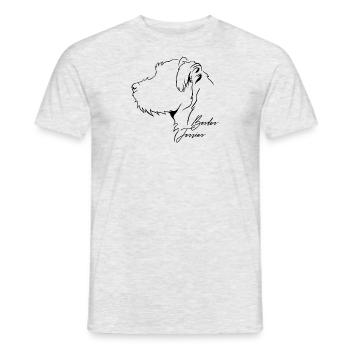 Border Terrier Profil Chiens Chien Wilsigns - T-shirt homme - gris chiné - Devant - AI Model Male 178 dark (178cm)