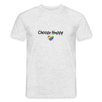 Choose Happy Heart - Men's T-Shirt - heather grey - Front - AI Model Male 178 dark (178cm)